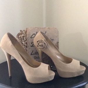 Fahrenheit Taupe Suede High Heel